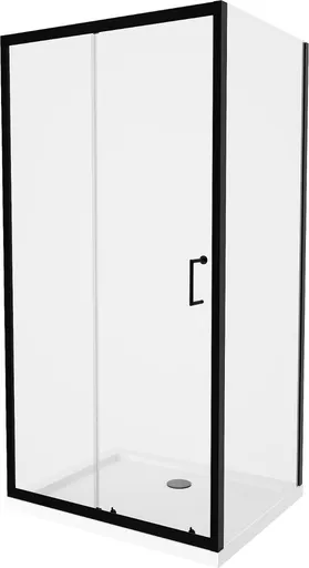 MEXEN/S - Apia Sprchovací kút 140x80, transparent, čierna + vanička so sifónom 840-140-080-70-00-4010B