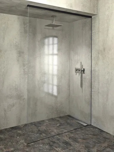 POLYSAN - ARCHITEX sada na neviditeľné upevnenie skla, podlaha-stena-strop, 1610x2600, čierna mat AL2616B