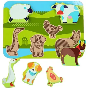 Lucy & Leo 226 Zvieratká na farme – drevené vkladacie puzzle 7 dielov (4897059892269)