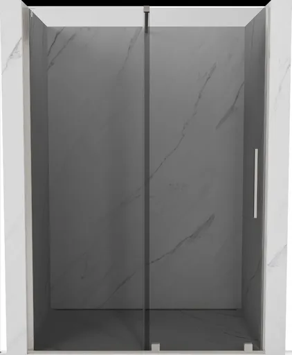 MEXEN/S - Velár posuvné sprchové dvere 160, grafit, nikel kartáčovaný 871-160-000-41-97