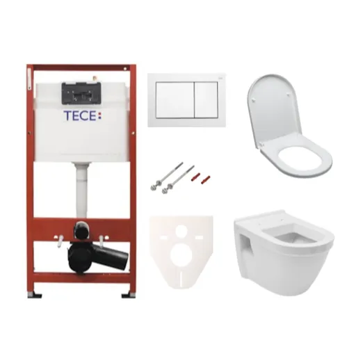 Cenovo zvýhodnený závesný WC set TECE do ľahkých stien / predstenová montáž + WC Vitra Integra vr. sedátka SIKOTSV0