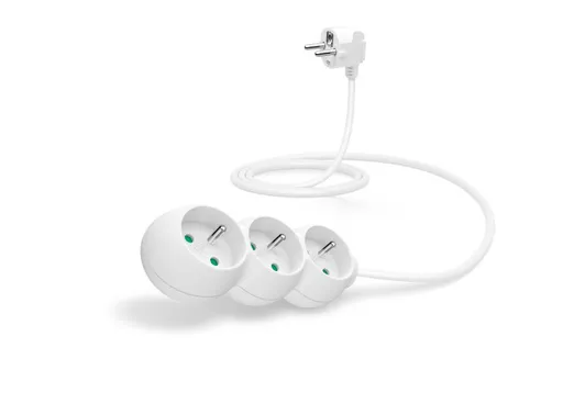 CONNECT IT predlžovací kábel 230 V, 3 zásuvky, 1,5 m, bez vypínača (biely)