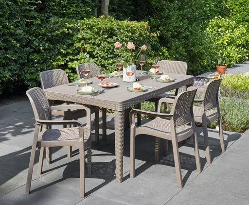 Elvisia Záhradný set DENI 6 + 1 | cappuccino