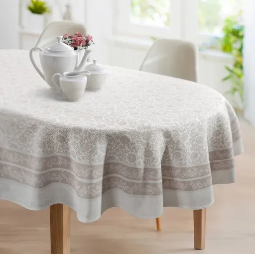 ArtFir Oválny obrus SUMMER 10 | béžová/prírodná 140 x 180 cm