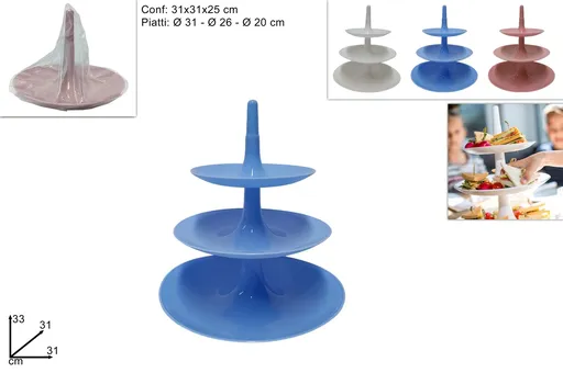 MAKRO - Etažérka 3poschodia rôzne farby