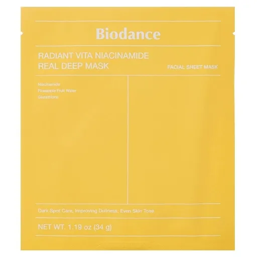 BIODANCE Radiant Vita Niacinamide Rozjasňujúca pleťová maska ​​34 g