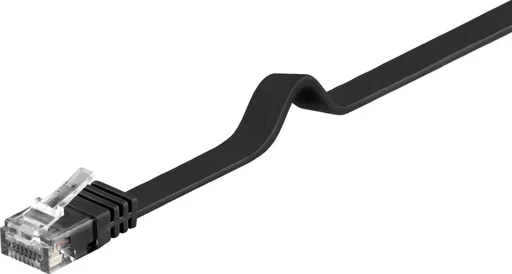 PremiumCord Plochý patch kábel UTP RJ45-RJ45 CAT6 2m čierna