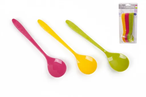 MAKRO - Lyžičky farebné,  umelá hmota, sada 12ks