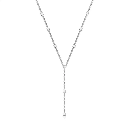 Strieborný 925 náhrdelník - tenká retiazka, malé kocky
