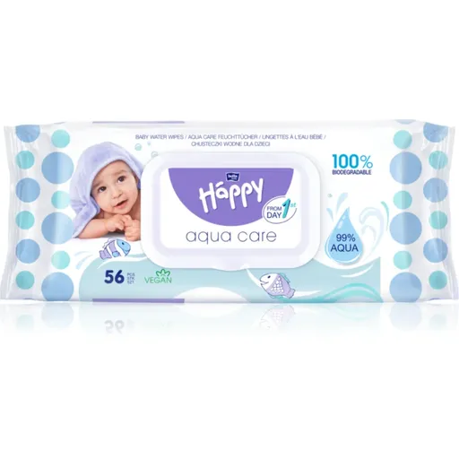BELLA Baby Happy Aqua care vlhčené čistiace obrúsky pre deti 56 ks