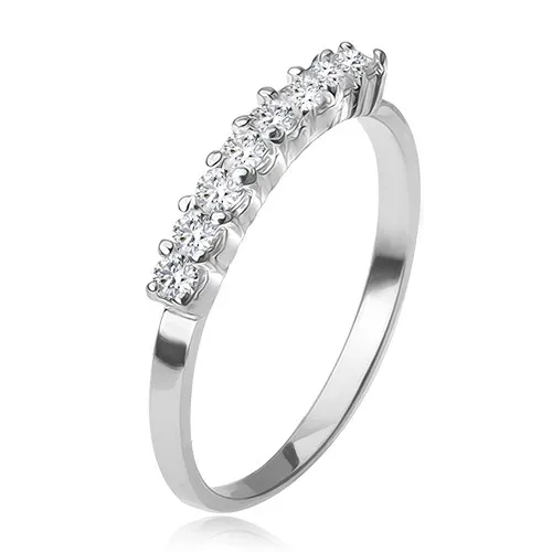 Prsteň zo striebra 925, pás kotlíkov s čírymi kamienkami - Veľkosť: 53 mm