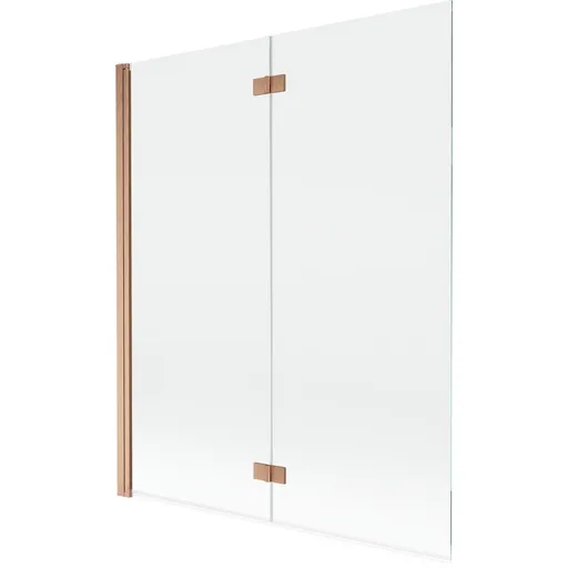 MEXEN - MIST vaňová zástena 140x150 cm 6mm 2-s, meď kartáčovaná, číra, ľavá 8A9-140-002-65-00-L