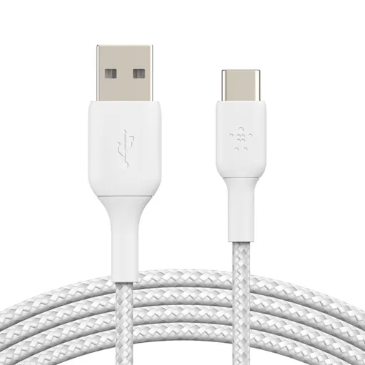 Belkin BOOST CHARGE™ USB-C/USB-A kábel, 3m, biely - odolný