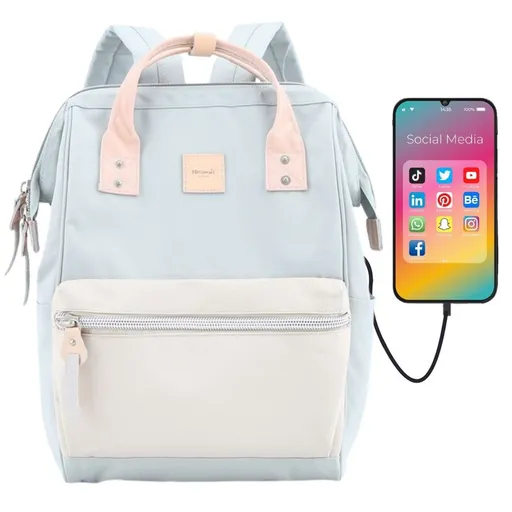 Štýlový školský ruksak pastelovo modrý – Himawari