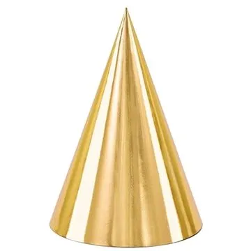 Party klobúčiky zlaté – 16 cm – 6 ks (5900779115613)