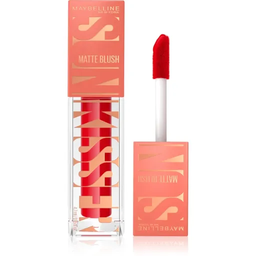 MAYBELLINE NEW YORK Sunkisser Matte tekutá lícenka s matným efektom odtieň 36 Spicy Red 4.7 ml