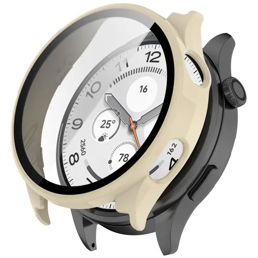 PC FULL COVER Plastový kryt so sklom pre Xiaomi Watch 5 IVORY WHITE