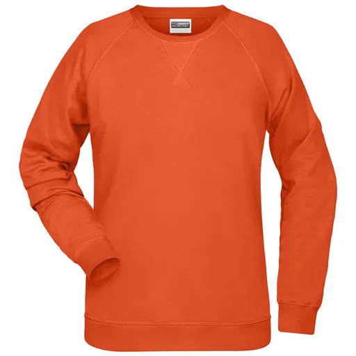 James & Nicholson (Daiber) Dámska mikina bez kapucne z biobavlny 8021 - Oranžová | XS