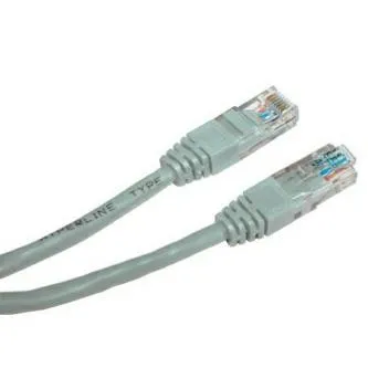 Síťový LAN kábel UTP patchcord, Cat.5e, RJ45 samec - RJ45 samec, 2 m, netienený, šedý, Logo LOGO bag