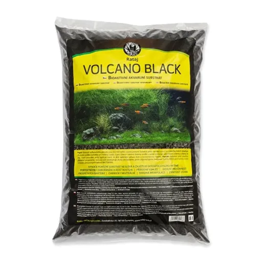 Substrát Rataj Volcano Black čierny akvarijný 2l