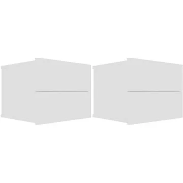 Nočné stolíky, 2 ks, biele, 40 x 30 x 30 cm, drevotrieska (801054)