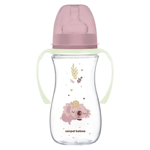 CANPOL BABIES Antikoliková fľaša EasyStart sleepy koala ružová 300 ml