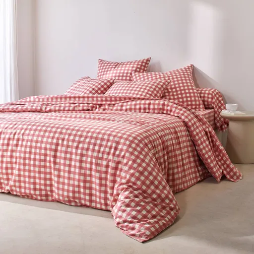 Posteľná bavlnená bielizeň Lou s kockovaným vzorom