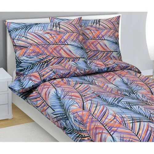 Bellatex Bavlnené obliečky Papradie modrá, 140 x 200 cm, 70 x 90 cm