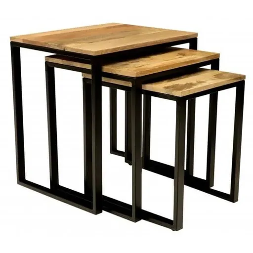 Odkladacie stolíky Gita sada 3 ks z masívu mango GITA-OST