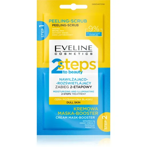 Eveline Cosmetics 2 Steps To Beauty intenzívne hydratačná a rozjasňujúca starostlivosť na tvár 2x4 ml