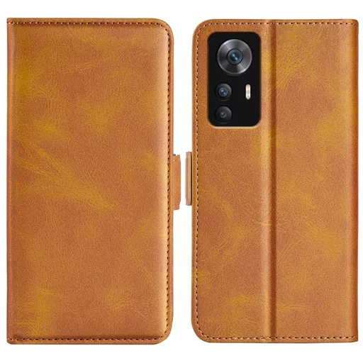 SIDE Peňaženkové puzdro pre Xiaomi 12T / 12T Pro svetlohnedé