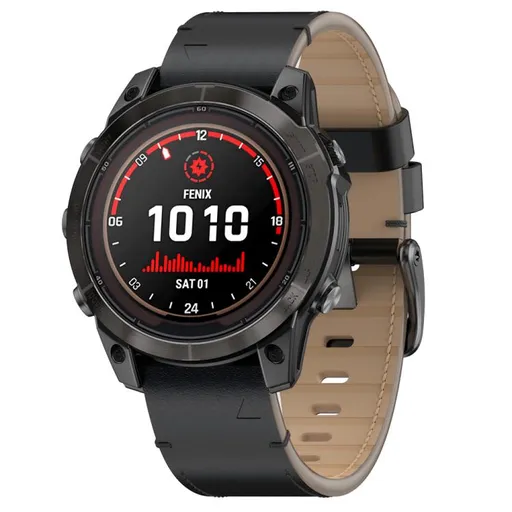 LEATHER Kožený remienok pre Garmin - šírka 26mm QuickFit čierny