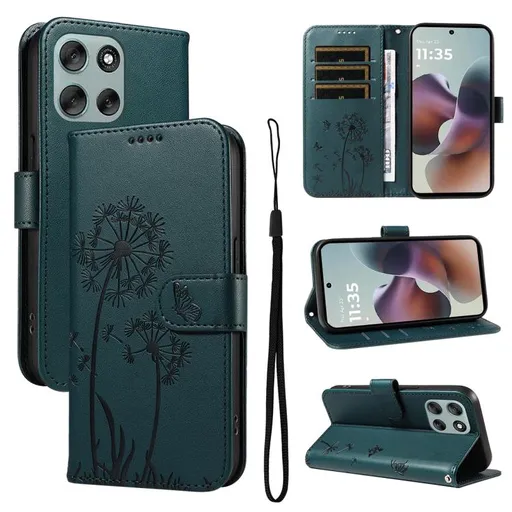 ART DANDELION Peňaženkové puzdro pre Motorola Moto G56 5G tmavozelené