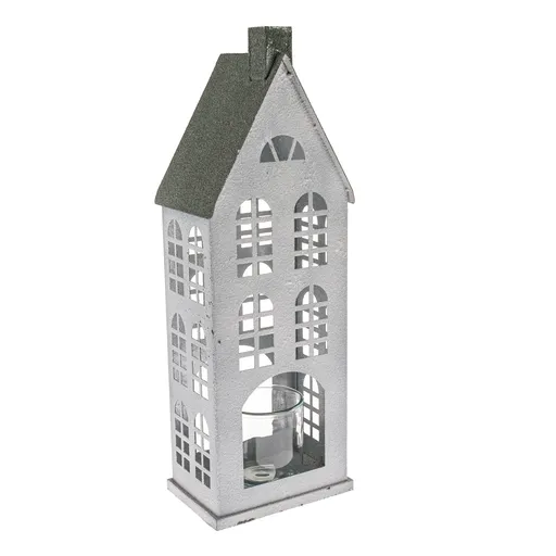 Kovový svietnik Green House, 20 x 14 x 44 cm, 44 cm