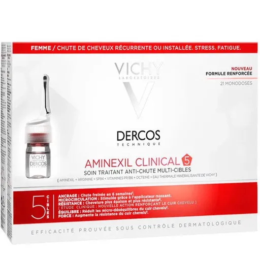 Vichy Dercos Aminexil Clinical 5 Mult-Targed Anti-Hair Loss Treating Care pre ženy 21 x 6 ml