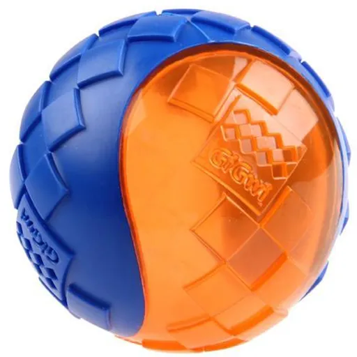 GIGWI Ball Loptička pre psov transparentná modro/oranžová 6,4 cm