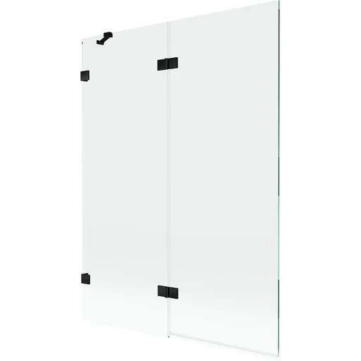 MEXEN/S - Lunar vaňová zástena 2-krídlová ľavá 130 x 150, transparent, čierna 897-130-100-70-00-L