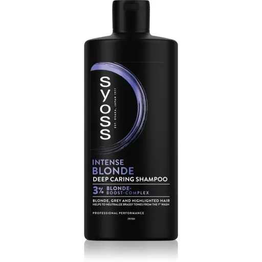 Syoss Intense Blonde fialový šampón pre blond a šedivé vlasy 440 ml