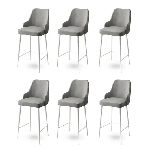 Súprava barových stoličiek Enox Grey and White, 6 ks, 6 ks