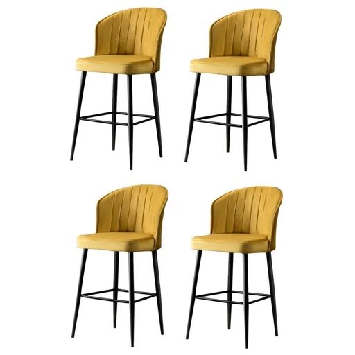Súprava barových stoličiek Rubi Yellow, 4 ks, 4 ks