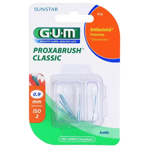 G.U.M Proxabrush Classic náhradné medzizubné kefky v blistrovom balení 0,9 mm (Interdental Brush) 8 ks