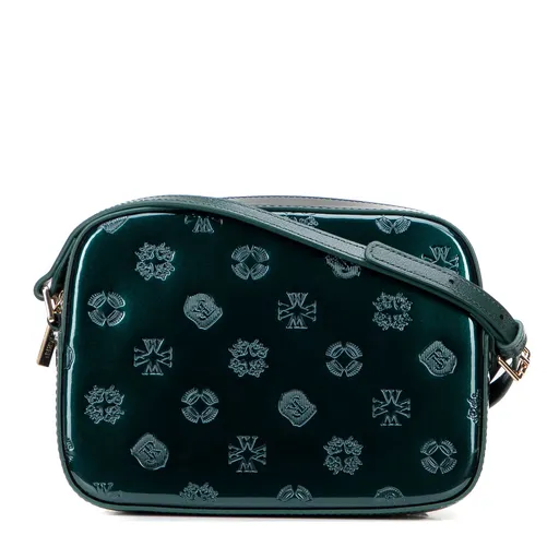 Dámska crossbody z lakovanej kože tmavozelená 29-4E-025-Z