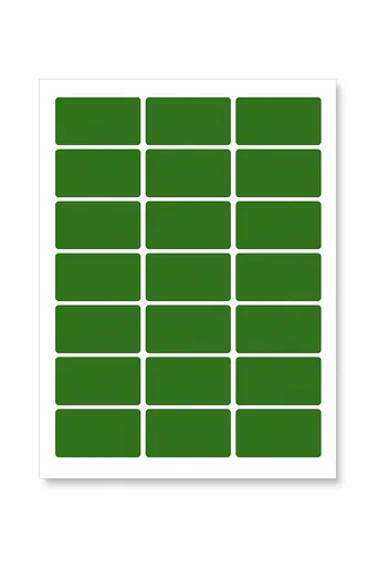 Samolepiace etikety 63,5 x 29,6 mm, 27 etiket, A4, 20 listov, zelené