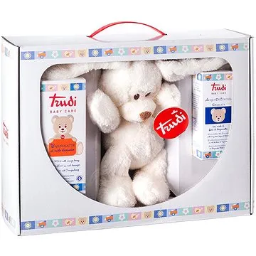 TrudiBaby Baby Care darčekový balíček toaletná voda, kúpeľové mlieko a plyšová hračka (8007300004990)
