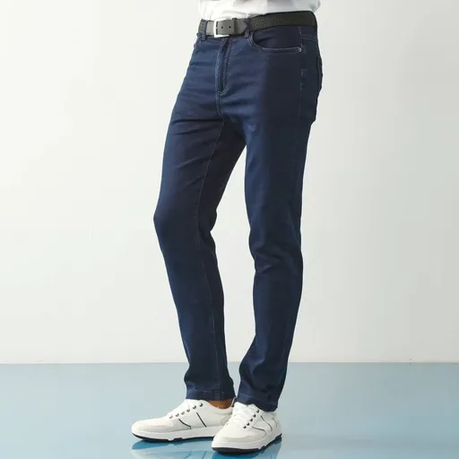 Rovné džínsy s 5 vreckami zo strečového denimu pre postavu 170 až 178 cm