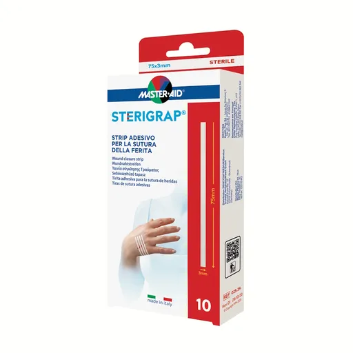 MASTER AID Sterigrap Náplasťové stehy sterilné 75 x 3 mm 10 kusov