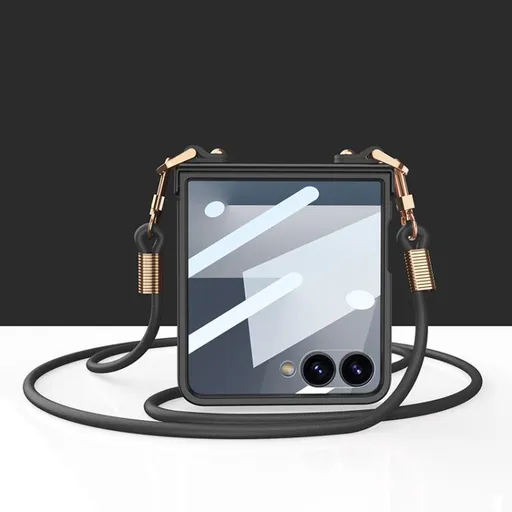 GKK CROSSBODY Ochranný kryt so šnúrkou Samsung Galaxy Z Flip7 5G čierny