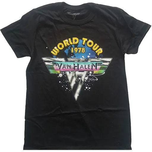 Van Halen tričko World Tour '78 Full Colour Čierna S