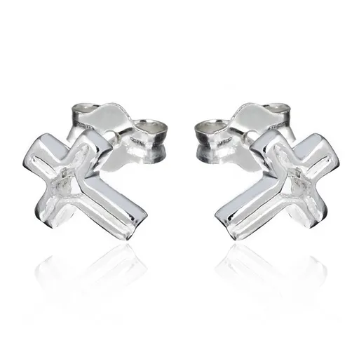 Náušnice zo striebra 925 - kríž so srdcom