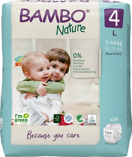 BAMBO Nature Plienky jednorázové 4, 24 ks, pre 7-14 kg